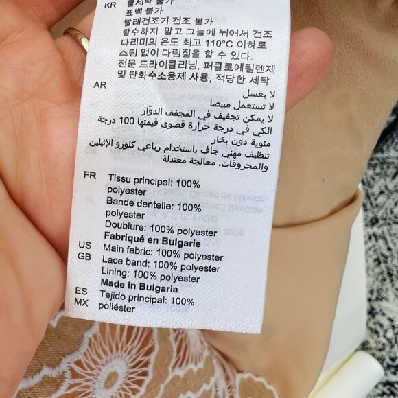 Sandro short broderie anglaise dress, Tan/ white, Size 36 - Picture 12 of 14